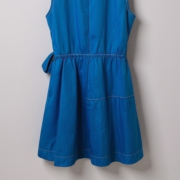 Derek Lam 10 Crosby Blue Sleeveless Wrap Dress Size 6 - Picture 7 of 8